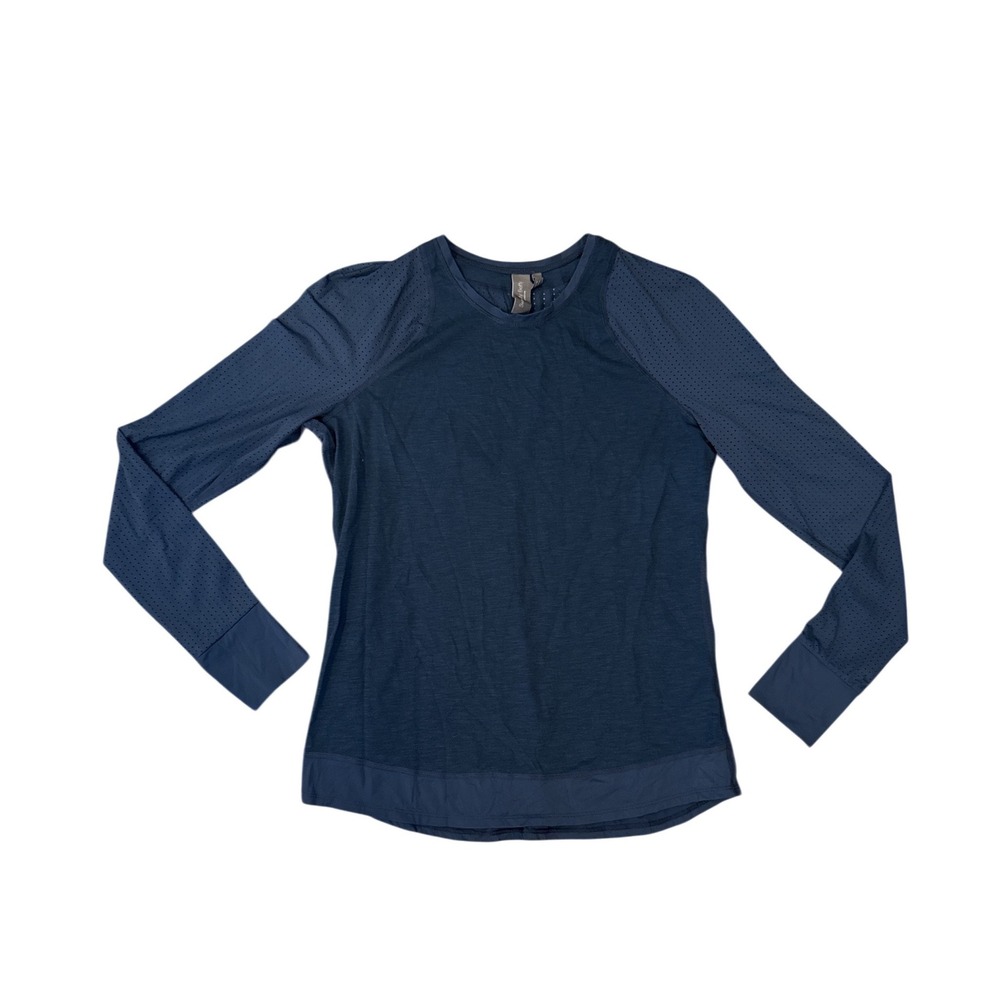 Sweaty Betty Breeze Long Sleeve Top Womens Medium Navy Blue Mesh Running